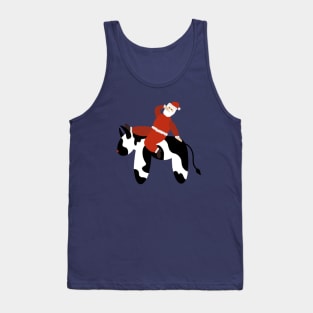 Sexy Santa Claus Riding a Cow Tank Top